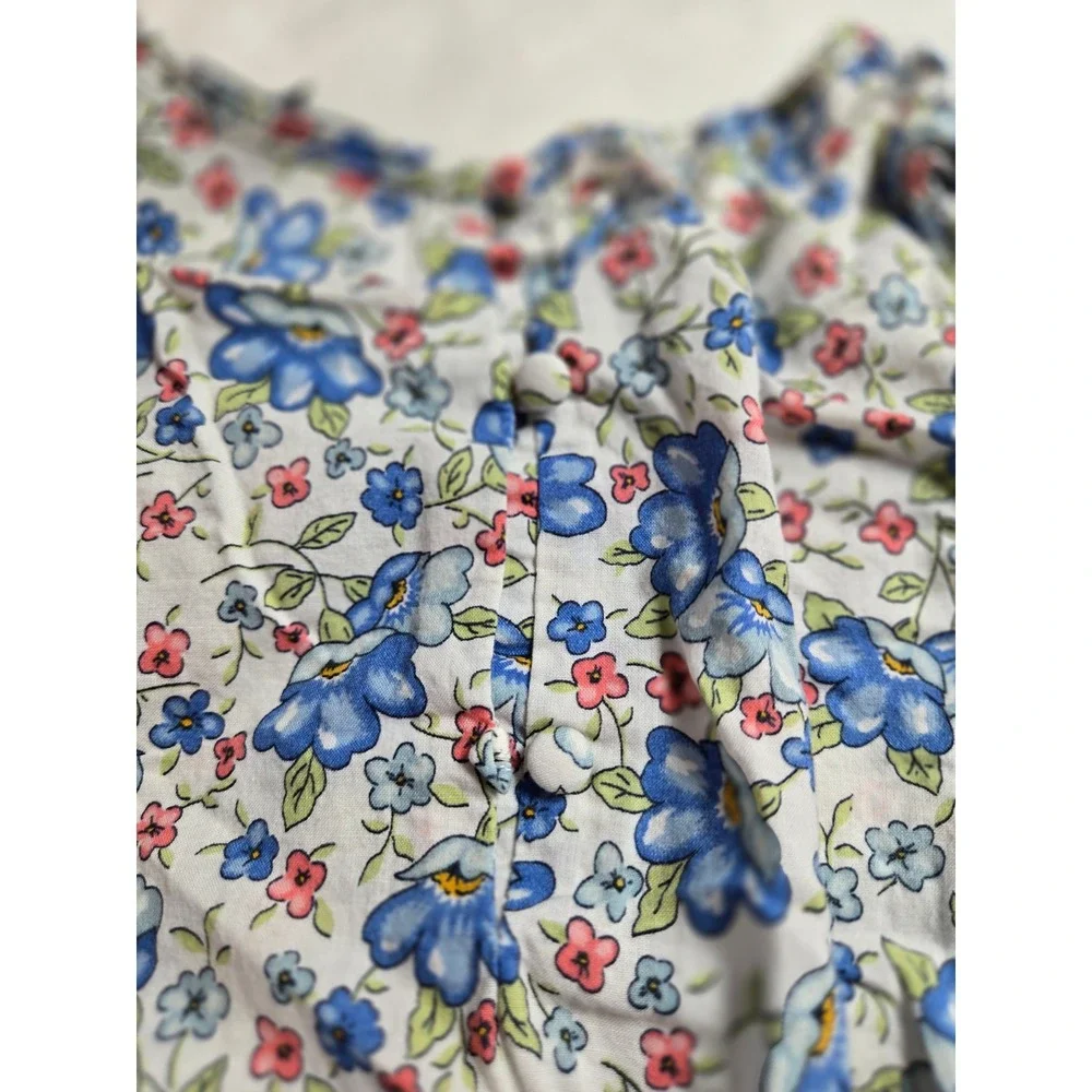 Ralph Lauren Girls 3T Ruffle Smocked Cotton Sleeveless Top Preppy Shabby Chic